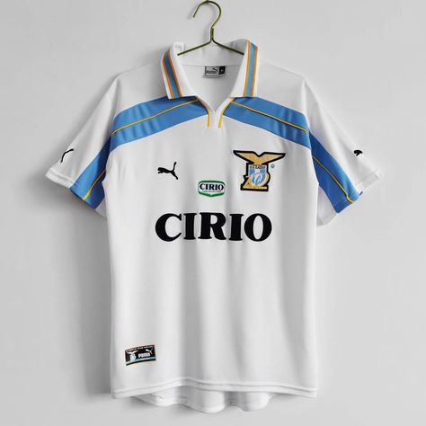 Free Delivery Worldwide + Zero Taxes Buy 1 Get 2nd Half Price Please check out our other Retro Lazio shirts here Size S = 38" Chest Size M = 40" Chest Size L = 42" Chest Size XL = 44" Chest Size XXL = 46" Chest Vintage Football Shirts, Retro Football Shirts, Classic Football Shirts, Football Tops, Retro Football, Vintage Jerseys, Vintage Football, Soccer Shirts, Retro Shirts