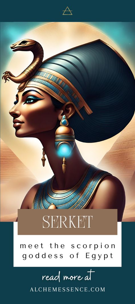 healing with serket egyptian scorpion goddess Serket Goddess, Egyptian Scorpion, Scorpion Goddess, Egyptian Gods And Goddesses, Egypt Goddess, Goddess Of Protection, Goddess Of Egypt, Egyptian Goddess Art, Egyptian Names