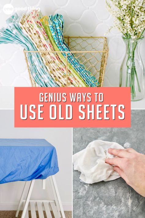 Upcycle Bed, Bed Sheets Crafts, Diy Bed Sheets, Old Bed Sheets, White Bed Sheets, Reuse Ideas, Taking Up Space, Old Sheets, Housekeeping Tips