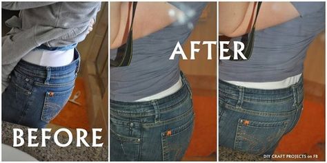 Loosen jeans can give so much discomfort when wearing them, you can constantly feel that they are falling off. Besides this, they aren’t too great aesthetic wise and you don’t Sweat Stains, Denim Crafts, Loose Jeans, Crafty Diy, Outfit Combinations, Falling Down, Simple Tricks, Sewing Techniques, Super Simple