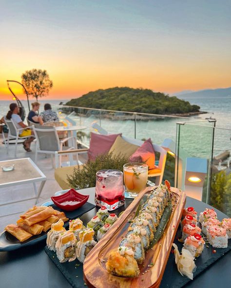 Ksamil Albania, Vacation Food, Albanian Culture, Food Sushi, Vacation Meals, Romantic Dream, Vacation Goals, Travel Inspiration Destinations, Romantic Date Ideas