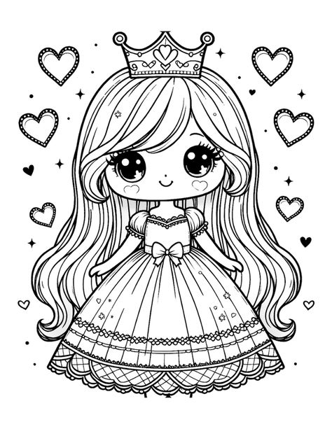 Free Princess Coloring Pages For Kids Colouring Sheets Princess, Drawing For Colouring Kids, Coloring For Girls For Kids, Princess Pictures To Color, Free Color Pages Printables, Princess For Coloring, Princess Colouring Printables, Cute Coloring Pages Disney, Colouring Pictures For Kids