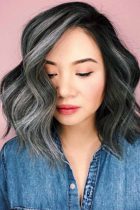 Side Parted Wavy Shoulder Length Hairstyle  #asianhairstyles #hairstyles #lobhairstyle #wavyhair ❤️ Looking for the latest Asian hairstyles? Dive in our gallery to see easy and trendy ideas: long layered hairstyles, short styles with bangs, colorful medium ideas, and braid updo are waiting for you! ❤️ See more: https://lovehairstyles.com/modern-asian-hairstyles/ #lovehairstyles #hair #hairstyles #haircuts Asian Hairstyles Women, Grey Balayage, Grey Ombre Hair, Gray Balayage, Hair Color Asian, Gray Hair Highlights, Ombré Hair, Grey Hair Color, Ombre Hair Color