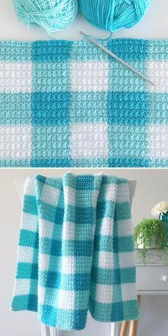 Madeline used a free pattern for Crochet Teal Gingham Blanket to create her own vibrant blue version of this design. The stitches are nice and even, so this structural piece doesn’t even need a border! #freecrochetpattern #gingham #ginghamcrochet #ginghamblanket Gingham Crochet, Joululahjat Diy, Gingham Blanket, Pattern For Crochet, Mode Crochet, Crochet Blanket Designs, Crochet Quilt, Crochet Patterns Free Blanket, Crochet Afghans