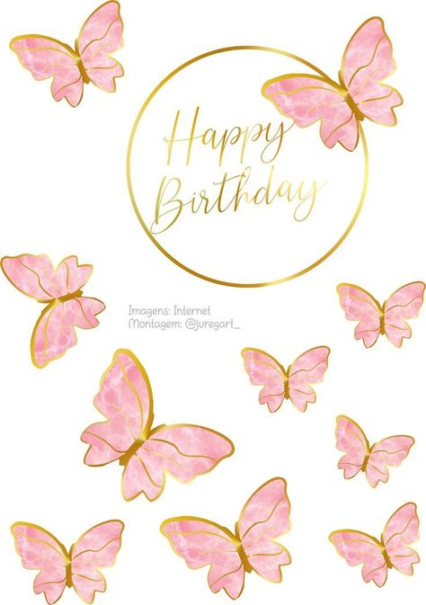 Diy Cake Topper Printable, Happy Birthday Butterfly, Home Decor Tips And Tricks, Decor Tips And Tricks, Pink Cake Toppers, Diy Cake Topper Birthday, Birthday Butterfly, Silhouette Cake Topper, Photo Cake Topper