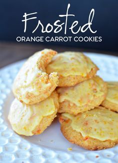 Orange Carrot Cookies, Carrot Cookies With Orange Glaze, Carrot Cookies Recipe, Carrot Cookies, Orange Frosting, Orange Cookies, Eat Cookies, Recipes Christmas, Delicious Cookies