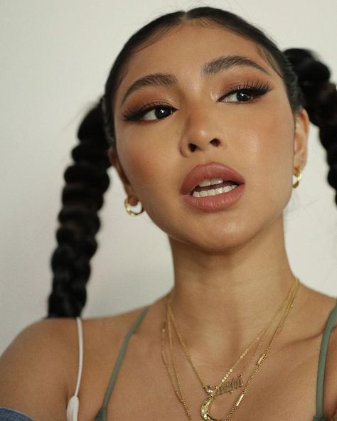 Nadine Lustre Makeup, Nadine Lustre, Social Post, Ig Post, Jelly, Hair Makeup, Hoop Earrings, Media, Makeup