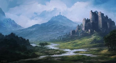 Fantasy City, Fantasy Castle, Fantasy Setting, Fantasy Places, Matte Painting, Fantasy Art Landscapes, Fantasy Concept Art, High Fantasy, Arte Fantasy