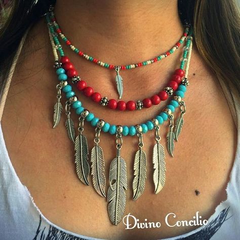 Collar Hippie, Beaded Feather, Feather Jewelry, Bead Work Jewelry, Handmade Wire Jewelry, Work Jewelry, Handmade Jewelry Diy, Hippie Jewelry, Western Jewelry