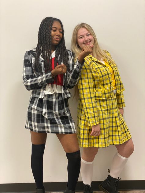 #happy halloween 
#clueless 
#cher and dionne Halloween Costumes Cher And Dion, Dionne Clueless Outfits Halloween, Cher And Dionne Outfits, Cher And Dionne Costume, Dionne Clueless Outfits, Sporty Halloween Costumes, Funny Group Halloween Costumes, Halloween Costumes For College, Cher And Dionne