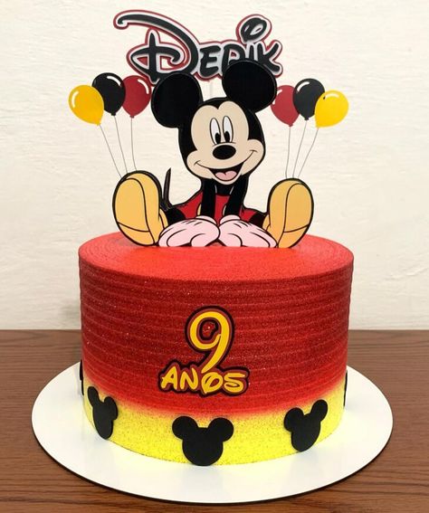 Bolo Do Mickey, Bolo Do Mickey Mouse, Mouse Birthday Cake, Mickey 1st Birthdays, Mickey Mouse Birthday Cake, Fiesta Mickey Mouse, Bolo Mickey, Mickey Mouse Cake, Mickey Party