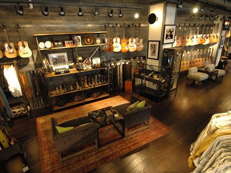 Music Store Interior, The Gulch Nashville, Music Store Design, Gold Guitar, Guitar Studio, Visit Nashville, Music Row, Guitar Store, Candles Scented