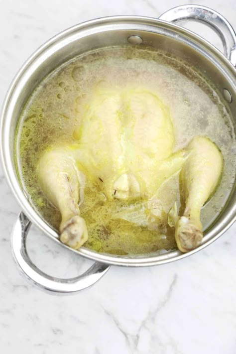 Boil A Whole Chicken, Boil Whole Chicken, Pan Fried Chicken Wings, Boil Carrots, Boiled Chicken Recipes, Turmeric Chicken, Fried Chicken Legs, Cooking Whole Chicken, Whole Chicken Recipes