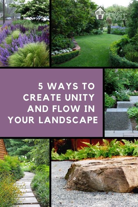 5 ways to create unity and flow in your landscape #Landscaping #Gardening Easy Landscaping, Landscaping Tips, Garden Landscape Design, Small Garden Design, Landscape Projects, Shade Garden, Garden Paths, Urban Garden, Yard Landscaping