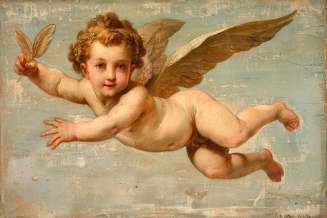 Cherub Flying, Cupid Cherub, Cherub Art, Angel Statues Sculpture, Angel Cupid, Aesthetic Angel, Flying Angel, Angel Flying, Sea Drawing