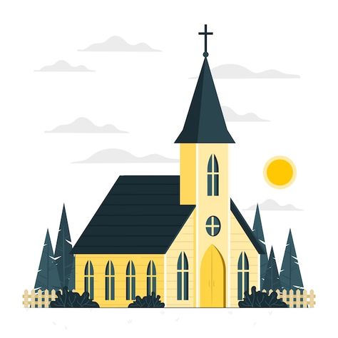 Minimalist Board, Church Illustration, Camp Vbs, Building Design Plan, Church Icon, Collage Work, Moonrise Kingdom, Gothic Church, Concept Illustration