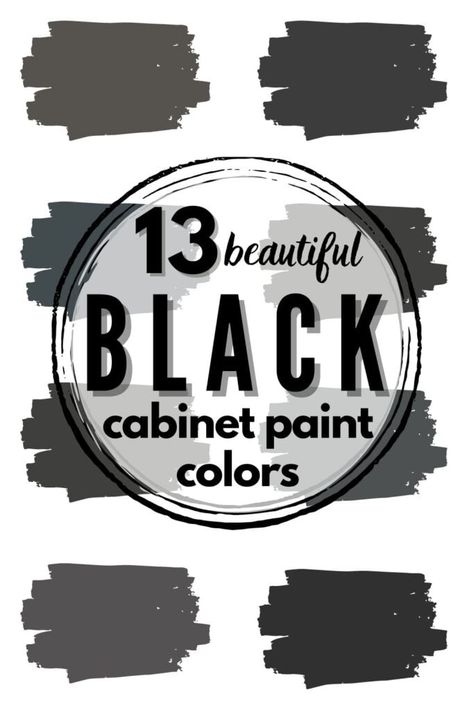 Grey Kitchen Black Cabinets, Bathroom White Cabinets Color Schemes, Dark Cabinet Paint Colors, Farmhouse Black Kitchen Cabinets, Black Cabinet Paint Color, Dark Gray Cabinets Kitchen, Charcoal Cabinets Kitchen, Black Kitchen Cabinets Farmhouse, Black Cabinet Paint