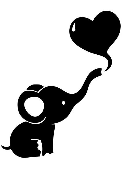 Elephant Stencil, Elephant Template, Baby Flash Cards, Elephant Clipart, Elephant Silhouette, Cricut Stencils, Idee Cricut, Animal Stencil