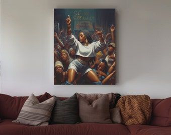 View Black Culture Art by EbonicEmbrace on Etsy Canvas Art Black, Culture Wall, African American Wall Art, Family Living Room, Black Wall Art, Black Wall, Family Living, Black Walls, Black Culture