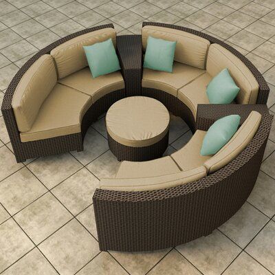 Sunbrella Fabric Outdoor, Sectional Patio Furniture, Patio Ottoman, Patio Conversation Sets, Modern Patio Furniture, Sectional Furniture, Outdoor Pouf, Outdoor Wicker Furniture, Outdoor Ottomans