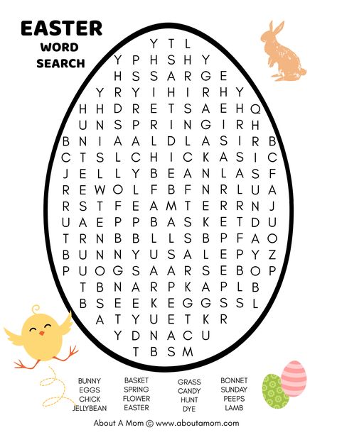 This fun Easter Word Search Printable includes 16 words about Easter to search for including treats you might find in your Easter basket. This printable Easter word search puzzle is a lot of fun for kids of all ages. Perfect for fun at home, homeschooling, teachers, classrooms, and scout meetings. #Easter #EasterPrintables #wordsearch #printable #freeprintables Easter Activities Printables, Easter Worksheets For Kids, Easter Crossword, Easter Word Search, Easter Coloring Pages Printable, Printable Easter Activities, Kids Word Search, Easter Puzzles, Easter Things