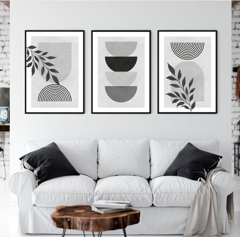 Black and White Wall Art Prints Set of 3 Abstract Boho Wall Decor Printable Minimalist Gallery Wall Prints Mid Century Modern Art Poster Included in this listing: 3 high quality prints for instant download Digital wall art prints is an affordable and modern way to complement your wall decor. Click to view more black and white wall art sets: https://www.etsy.com/shop/RareFindsArtStudio?section_id=34257718 HOW TO DOWNLOAD Digital art is an easy and affordable way to complement and accentuate the h Minimalist Gallery Wall, Grey Walls Living Room, Modern Art Poster, Wall Decor Crafts, White Wall Decor, Mid Century Modern Wall Art, Bohemian Wall Art, Bedroom Wall Paint, Prints Set Of 3