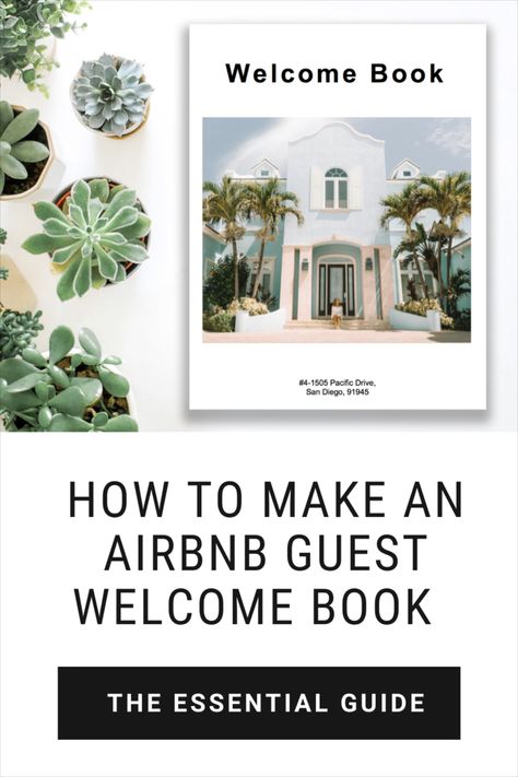 The Essential Guide to creating an Airbnb welcome book!  Checklist of everything that is essential for an amazing stay. In fact, your Airbnb welcome book is one of the most important amenities in your Airbnb property. When guests know what to expect and they are more likely to be at ease and relax into your place. #airbnb #airbnbhosting #airbnbwelcomebook #airbnbguestbook #airbnbguestguide #airbnbhousemanual #airbnbdecor #howtostartanairbnb #airbnbsetup #airbnbideas #airbnbchecklist #VRBO Welcome Guide Airbnb, Guest Book Ideas For Airbnb, Airbnb Welcome Book Ideas, Airbnb Host Tips Welcome Book, Air Bnb Guest Book Ideas, Airbnb Welcome Book Template Free, Airbnb Booklet, Cabin Names, Air Bnb Welcome Book