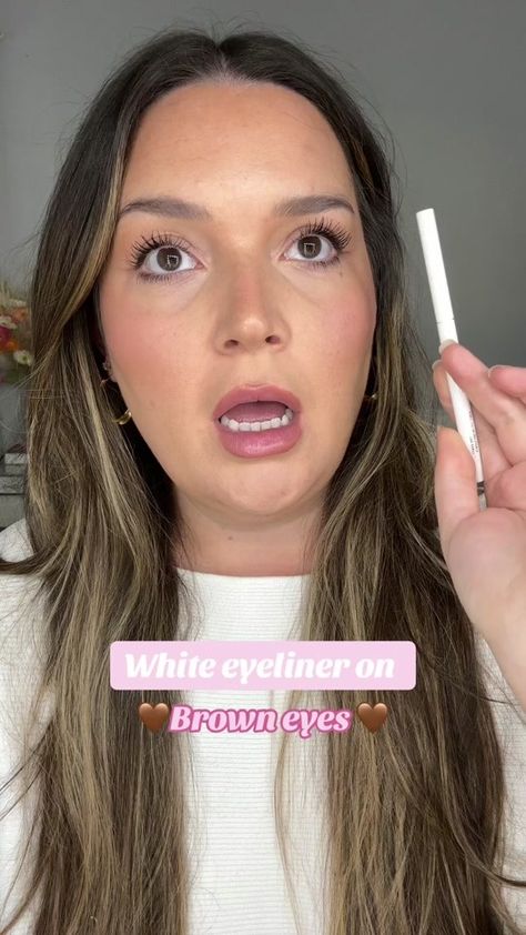 Eyeliner tips - everytime i try white eyeliner on my waterline i look ... | white eyeliner | TikTok White Eyeliner Makeup Simple, White Eyeliner On Waterline, White Eyeliner Makeup Waterline, White Waterline Makeup, White Eyeliner Waterline, White Waterline, Bottom Eyeliner, Clinically Insane, White Eyeliner Makeup