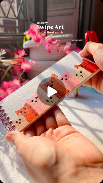 Paint A Bookmark, Diy Bookmarks Painting, Cat Bookmarks Diy, Diy Painted Bookmarks, Acrylic Painting Bookmarks, Art Reels Instagram Ideas, Bookmark Painting Ideas Acrylic, Book Painting Ideas On Canvas, Bookmark Ideas Diy