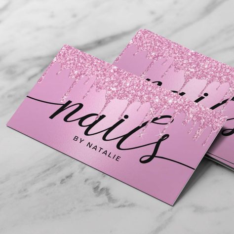 Nail Tech Business Cards, Fresh Nail Art, Fresh Nail, Business Nails, Nail Business, Small Business Cards, Trendy Patterns, Nail Logo, Seasonal Nails