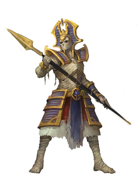 Pharaoh Character Design, Egyptian Character Art, Mummy Character Design, Fantasy Undead, Egyptian Warrior, Evelynn League Of Legends, Tomb Kings, Egyptian Mummies, Monster Concept Art