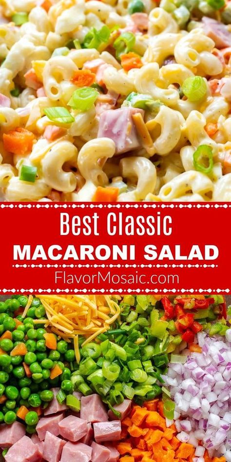 Macaroni Salad With Egg, Salad With Egg, Classic Macaroni Salad, Best Macaroni Salad, Easy Macaroni, Bbq Side Dishes, Creamy Dressing, Macaroni Salad Recipe, Sweet Pickles