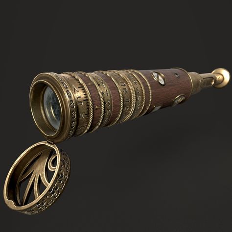 A Series of Unfortunate Events Spyglass - Fan Art, Jamie McAndrew on ArtStation at https://www.artstation.com/artwork/4YDVk Pirate Props, Sci Fi Environment, Lemony Snicket, Event Props, Vintage Props, His Dark Materials, Unfortunate Events, Fantasy Props, A Series Of Unfortunate Events