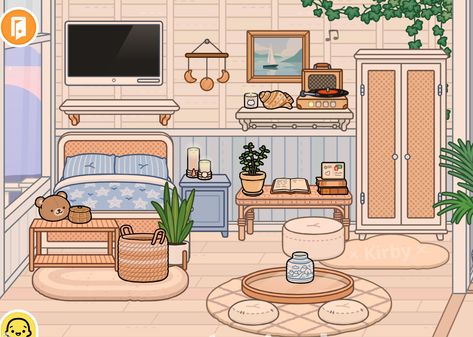 Bedroom 🎀 Toca Boca Costal Bedroom, Parents Bedroom Toca Boca, Toca Bedrooms Ideas, Cozy Toca Boca House, Toca Boca Room Ideas Coastal Villa, Toca Boca Room Ideas Bedroom, Toca Life Bedroom Ideas, Toca Boca New House Ideas, Bedroom Ideas Toca Boca