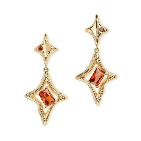 Women’s Earrings, Red And Gold Earrings, Flame Jewelry, Dnd Outfits, Amazon Earrings, Desert Jewelry, Large Gold Earrings, Prom Bouquet, Cool Earrings