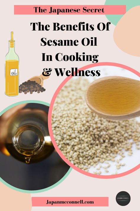 Sesame oil has been incorporated into the Japanese lifestyle for a long time like in other Asian countries. Sesame oil is known as one healthy oil that we should take daily and the Japanese often use it in cooking. Besides, we are addicted to the rich toasty nutty aroma of toasted sesame oil. Or, the elegant light white sesame oil, is used for cooking, dressing, even massage, and skincare.#sesameoil#health#oil#Japanesecooking Uses For Sesame Oil, Sesame Seed Oil Benefits, Sesame Oil Benefits, Cooking With Sesame Oil, Benefits Of Sesame Seeds, Healthy Oil, Toasted Sesame Oil, Edible Seeds, Korean Recipes