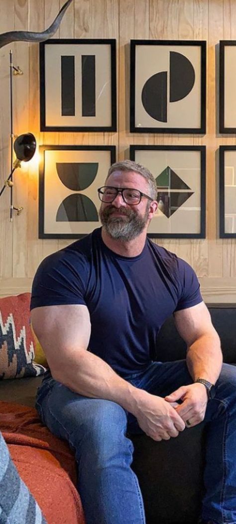 Burly Man Reference, Burly Man Aesthetic, Big Man Reference, Muscular Dad Bod Men, Strong Dad Bod, Bear Body Type Men, Dad Bod Aesthetic, Chubby Muscular Build, Bear Body Type