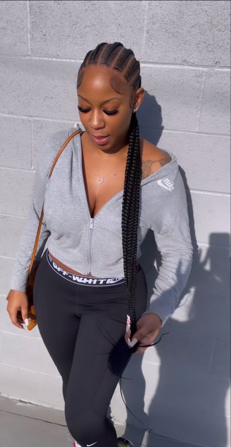 Cornrows With Beads, Cornrows Braids For Black Women, Braided Hairstyles For Black Women Cornrows, Goddess Braids Hairstyles, Feed In Braids Hairstyles, Braids Styles, Fringe Bangs, Cute Curly Hairstyles, Quick Weave Hairstyles