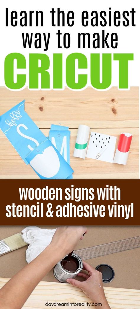 Creating Stencils With Cricut, Wooden Signs Cricut Diy, Cricut Vinyl On Wood Signs, Stencil With Cricut Wood Signs, Best Paint For Wood Signs, How To Make Wooden Signs With Cricut, Cricut Wooden Signs Vinyl Lettering, Vinyl Stencils For Wood Signs, Wooden Cricut Signs