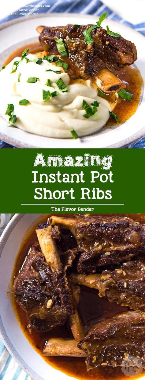 How to make Instant Pot Short Ribs - This easy recipe makes delicious, tender and succulent short ribs with classic flavors! Instant Pot Ribs Recipe, Beef Short Rib Recipes, Short Ribs Recipe, Pot Recipes Easy, Beef Short Ribs, Instant Pot Dinner Recipes, Easy Instant Pot Recipes, Instapot Recipes, Instant Pot Pressure Cooker