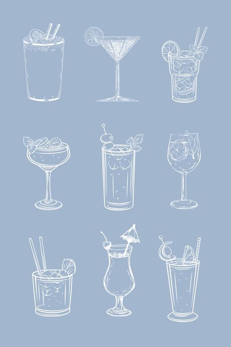 Retro Wedding Stationery, Earthy Tattoos, Light Tattoo, Cute Easy Doodles, Blue Drinks, Pick Your Poison, Garden Design Plans, Logo Project, Retro Wedding