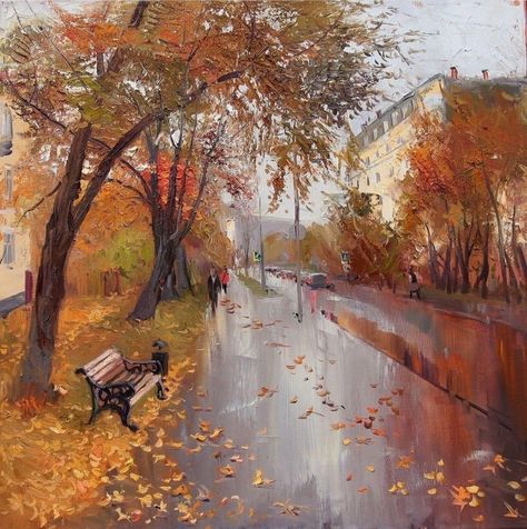 Buddhist Art Drawing, Artist Palette, 수채화 그림, Autumn Painting, Paint And Sip, Impressionist Art, Impressionist Paintings, Night Art, Fall Pictures