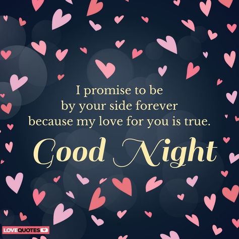 I promise to be by your side forever because my love for you is true. Good Night. Message For My Love, Good Night Babe, Funny Good Night Images, Good Night Message, Romantic Good Night Messages, Sweet Dreams My Love, Good Night Love, Good Night To You, Good Night I Love You