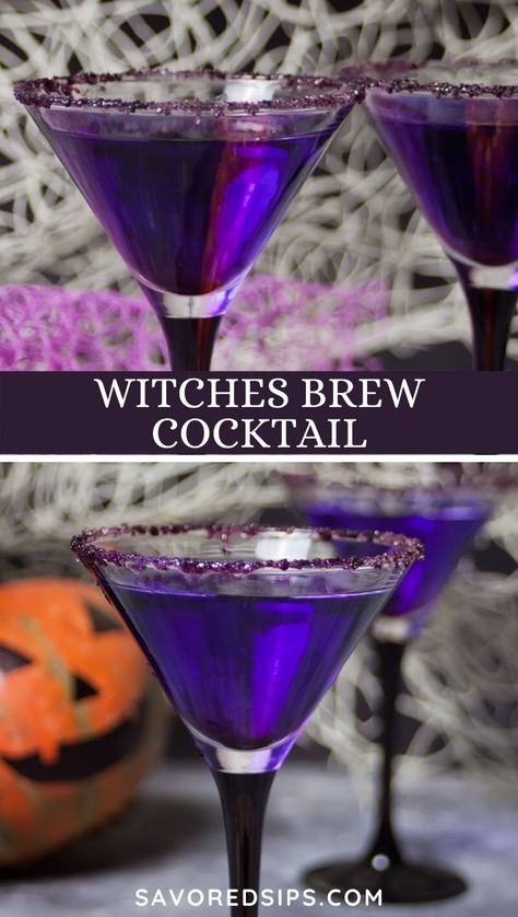 Witches Brew Cocktail Recipe, Witches Brew Cocktail, Witch Brew Recipe, Easy Halloween Cocktails, Spooky Cocktails, Halloween Themed Drinks, Halloween Punch Recipes, Cocktails Easy, Halloween Party Drinks