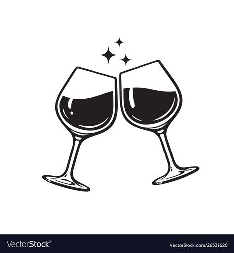 Two Glasses Of Wine, Cheer Clipart, Wine Glass Illustration, Wine Clipart, Free Stencils Printables Templates, Stencils Printables Templates, Friendship Tattoo, Wine Cheers, Wine Icon