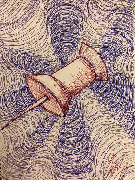 trippy ballpoint pen drawing, black blue and red ballpoint pen, optical illusion, trippy pattern art Blue And Red Pen Drawing, Nostalgic Songs, Trippy Patterns, Bulletin Journal, Ballpoint Pen Art, Horror Drawing, Weird Drawings, Blue Drawings, Trippy Drawings