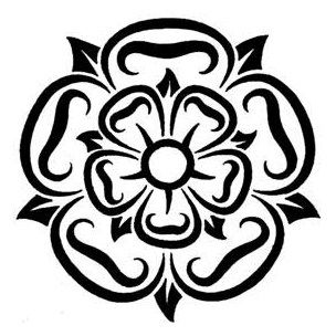 Tribal Yorkshire Rose Tattoo Design - TattooWoo.com Yorkshire Rose Tattoo, Compass Rose Design, White Rose Tattoos, Football Tattoo, Poppy Tattoo, Yorkshire Rose, Rose Stencil, Rose Sketch, Tudor Rose