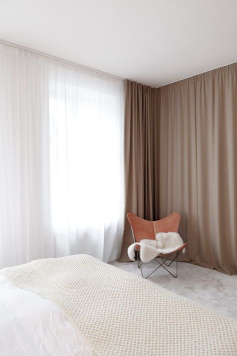 Seven interesting ways to use curtains | These Four Walls Room With Curtains, Bed Drapes, Custom Drapes, غرفة ملابس, Guest Bed, Curtain Designs, Curtains Bedroom, Interior Projects, 인테리어 디자인