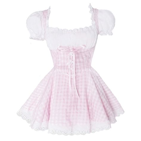 lolita baby pink color 🐰 farmers daughter prairie girl soft girl cottagecore dollette coquette nymph nymphet fairycore pastel gingham angelcore angelic dollcore dolly himekaji jfashion kawaii fashion lizzy grant coconut girl bimbo y2k Fairycore Cottagecore, Pink Gingham, Pink Outfits, Pink Princess, Kpop Outfits, Boutique Shop, Kawaii Fashion, Corset Dress, Baby Pink