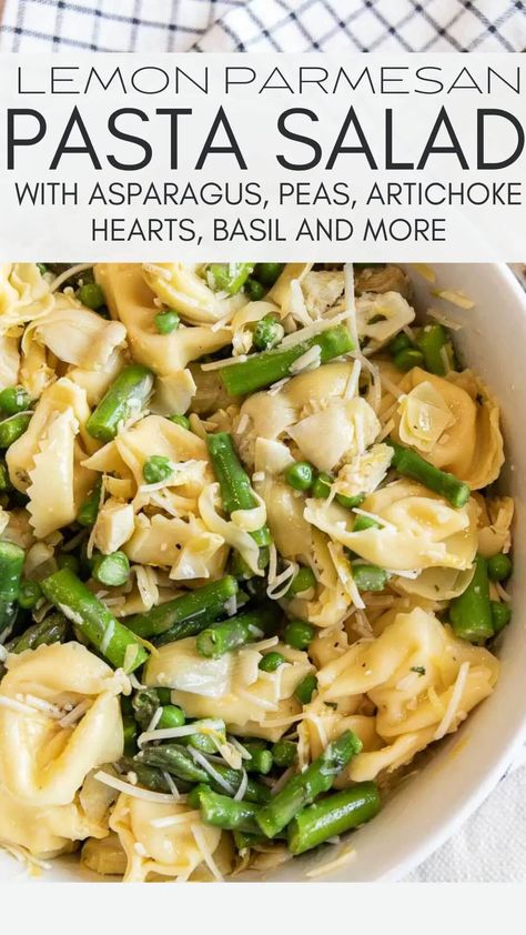 Cheese Tortellini Pasta Salad, Italian Tortellini Salad, Cheese Tortellini Pasta, Artichoke Pasta Salad, Tortellini Pasta Salad Recipes, Spring Pasta Salad, Italian Tortellini, Asparagus Pasta Salad, Sweet Potato Salad Recipe